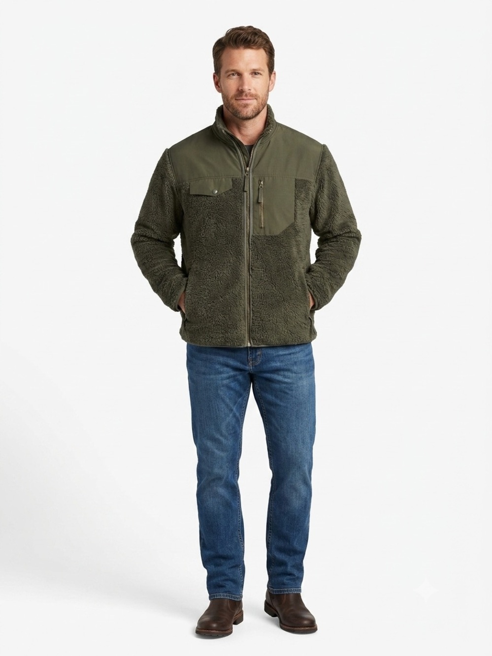 Men’s Dark Green 33Degrees Sherpa Jacket